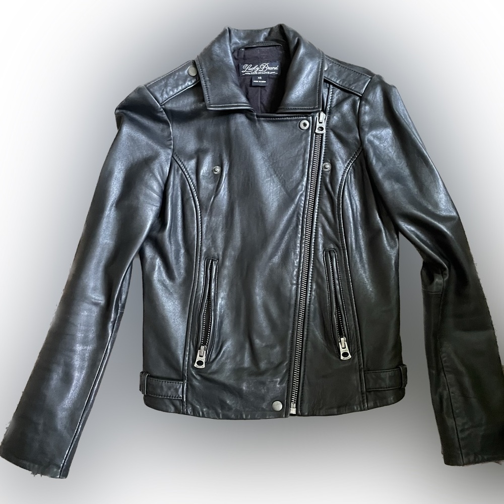 Lucky Brand Leather Moto Jacket XS - Picture 2 of 6